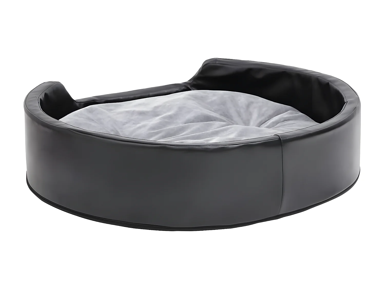 Canapé pour chiens Noir et gris 79x70x19 cm Peluche et similicuir RG3Q57901