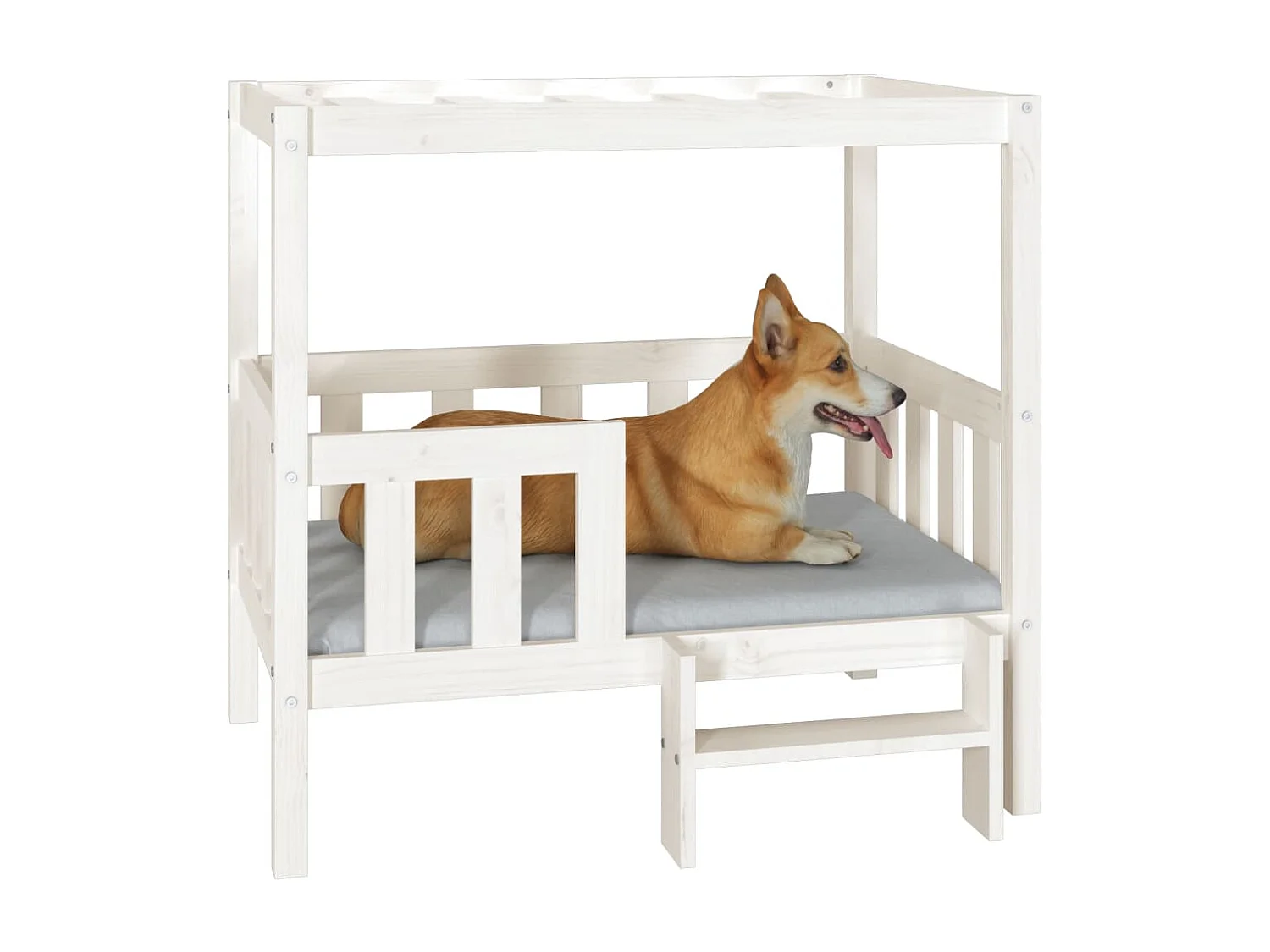 Canapé pour chien Blanc 95,5x73,5x90 cm Bois de pin solide RG3Q51194