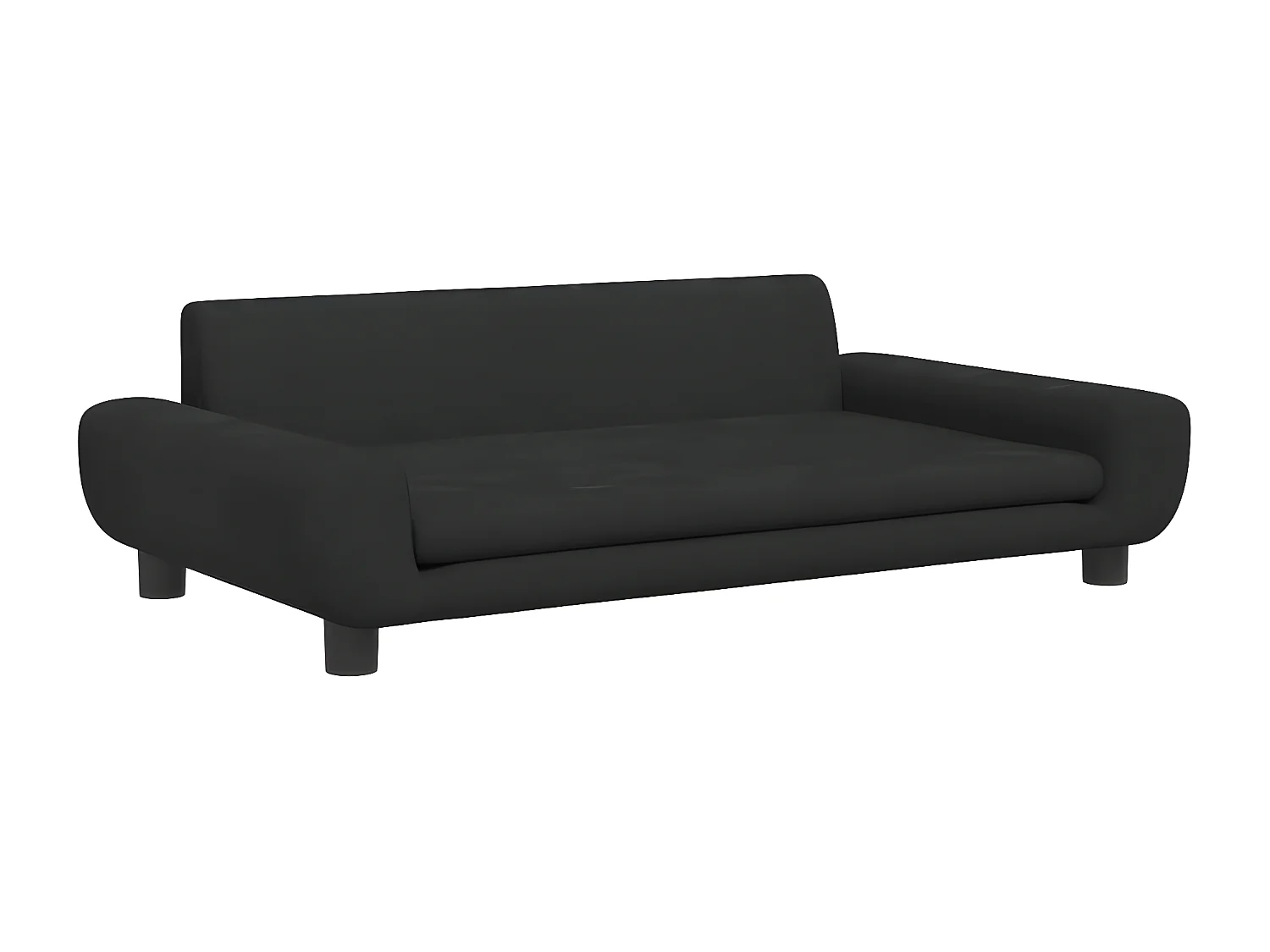 Cama para perros de terciopelo negra 100x54x33 cm ES320476