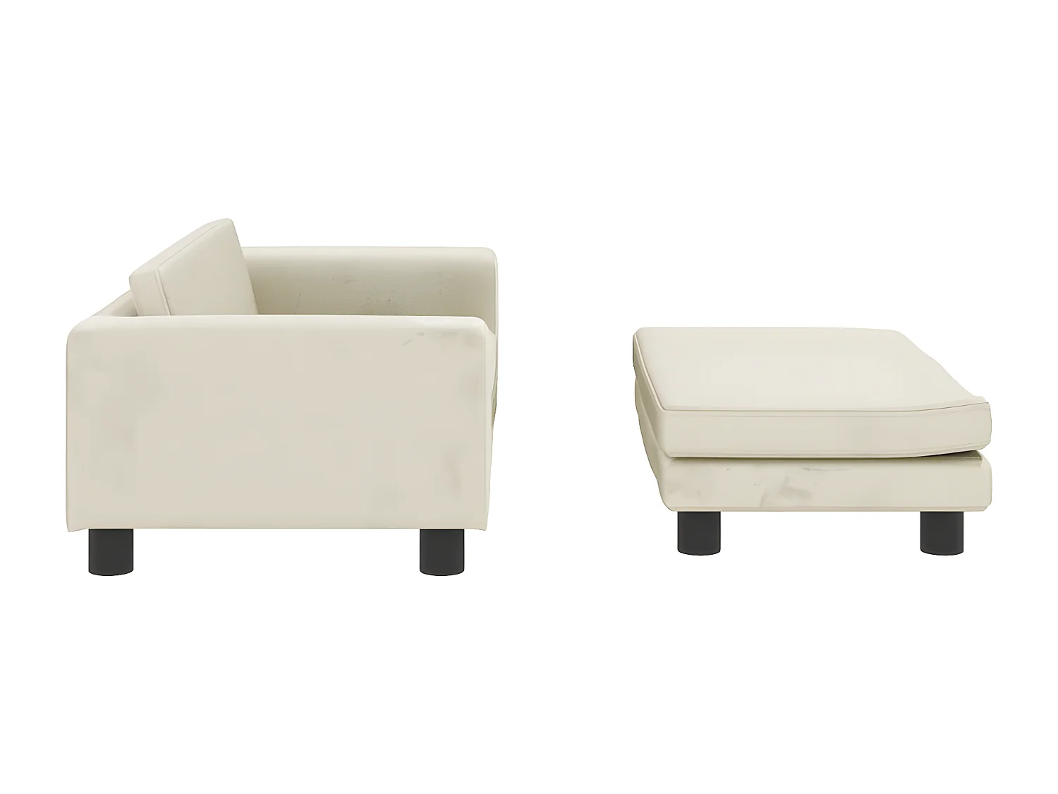 Cama para perros con extensión terciopelo crema 100x50x30 cm ES910576