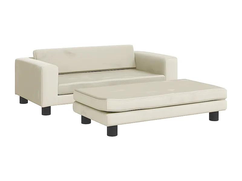 Canapé pour chien avec extension crème 100x50x30 cm velours RG3Q20482