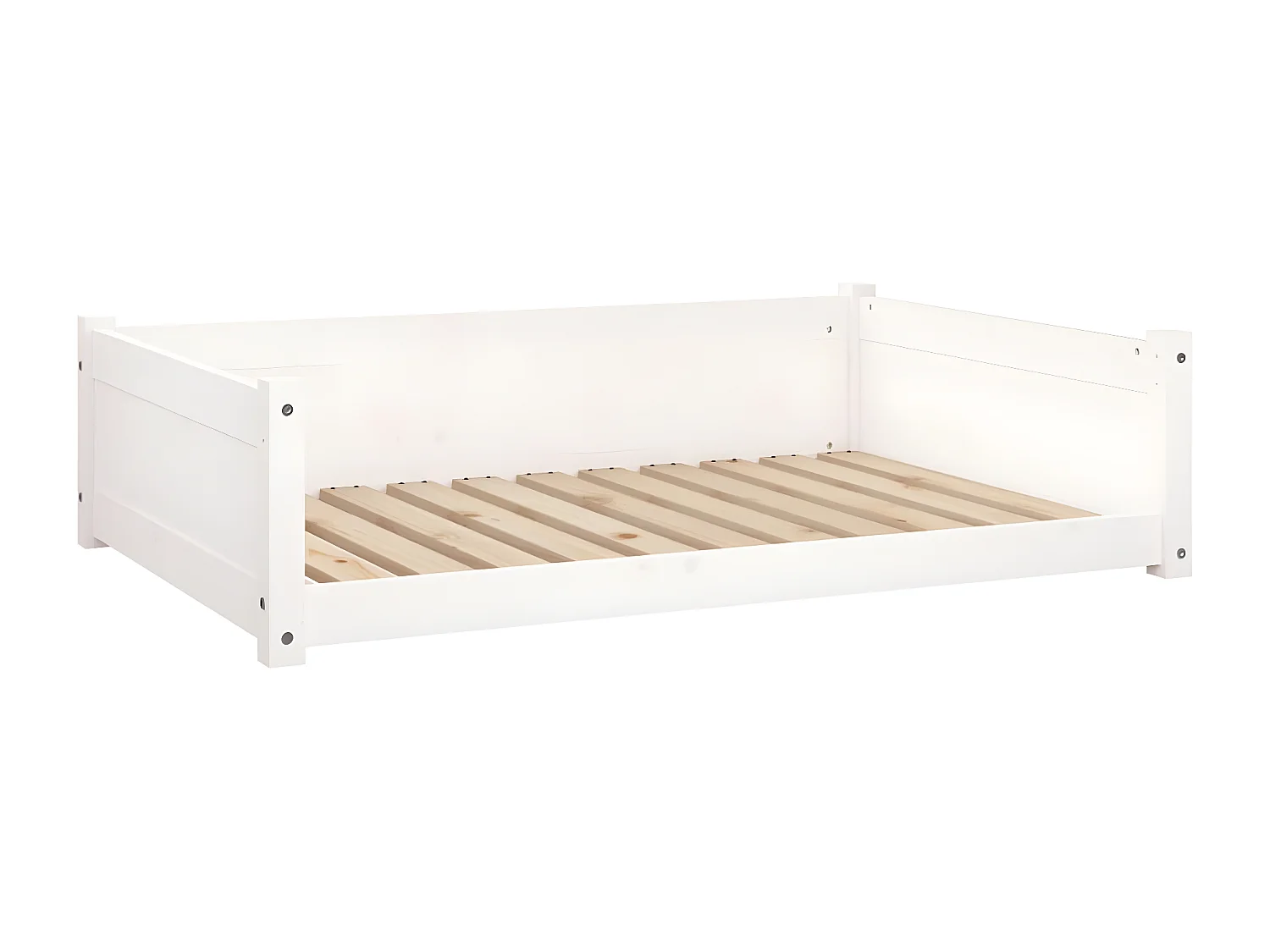 Cama para cães 105,5x75,5x28 cm madeira de pinho maciça branco PT113817