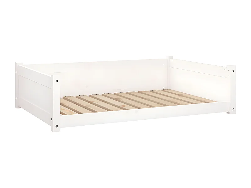Canapé pour chien Blanc 105,5x75,5x28 cm Bois de pin solide RG3Q53338