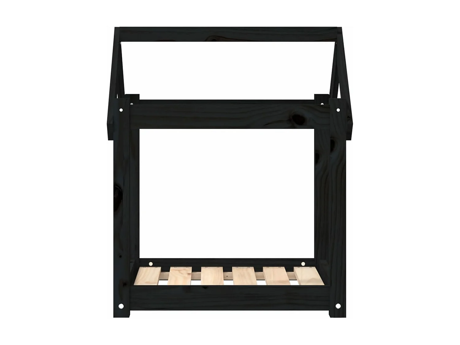 Cama para perros madera maciza de pino negro 61x50x70 cm ES757180