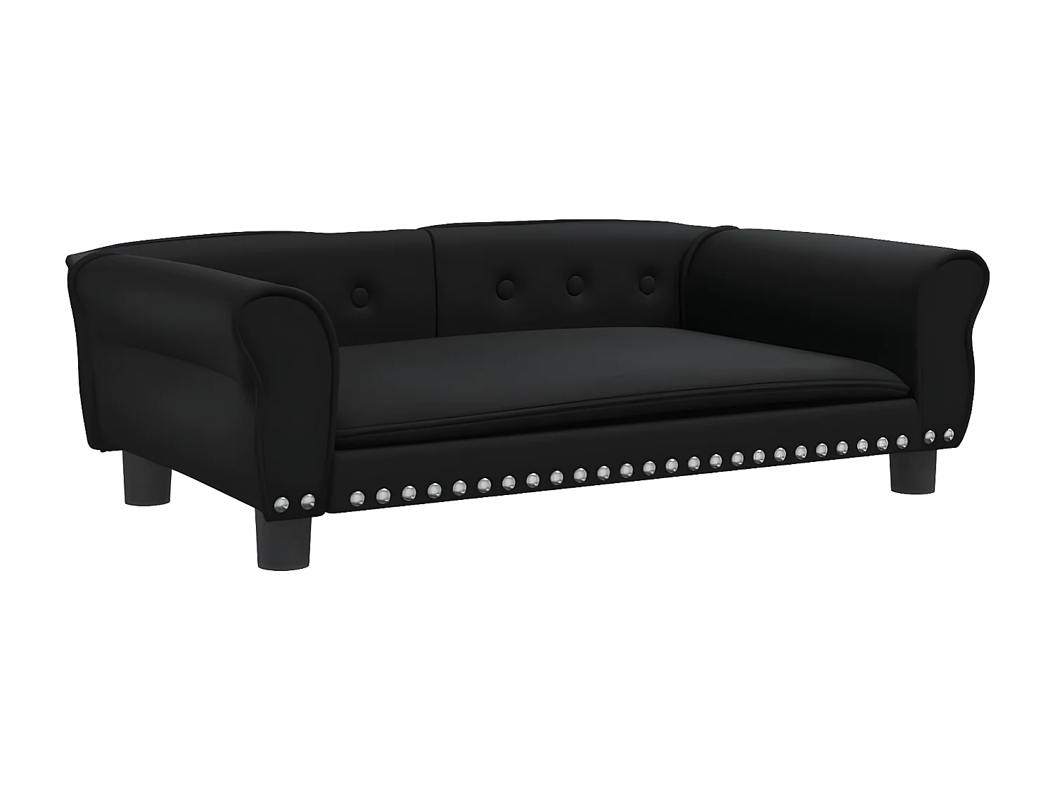 Cama para cães 95x55x30 cm couro artificial preto PT346729