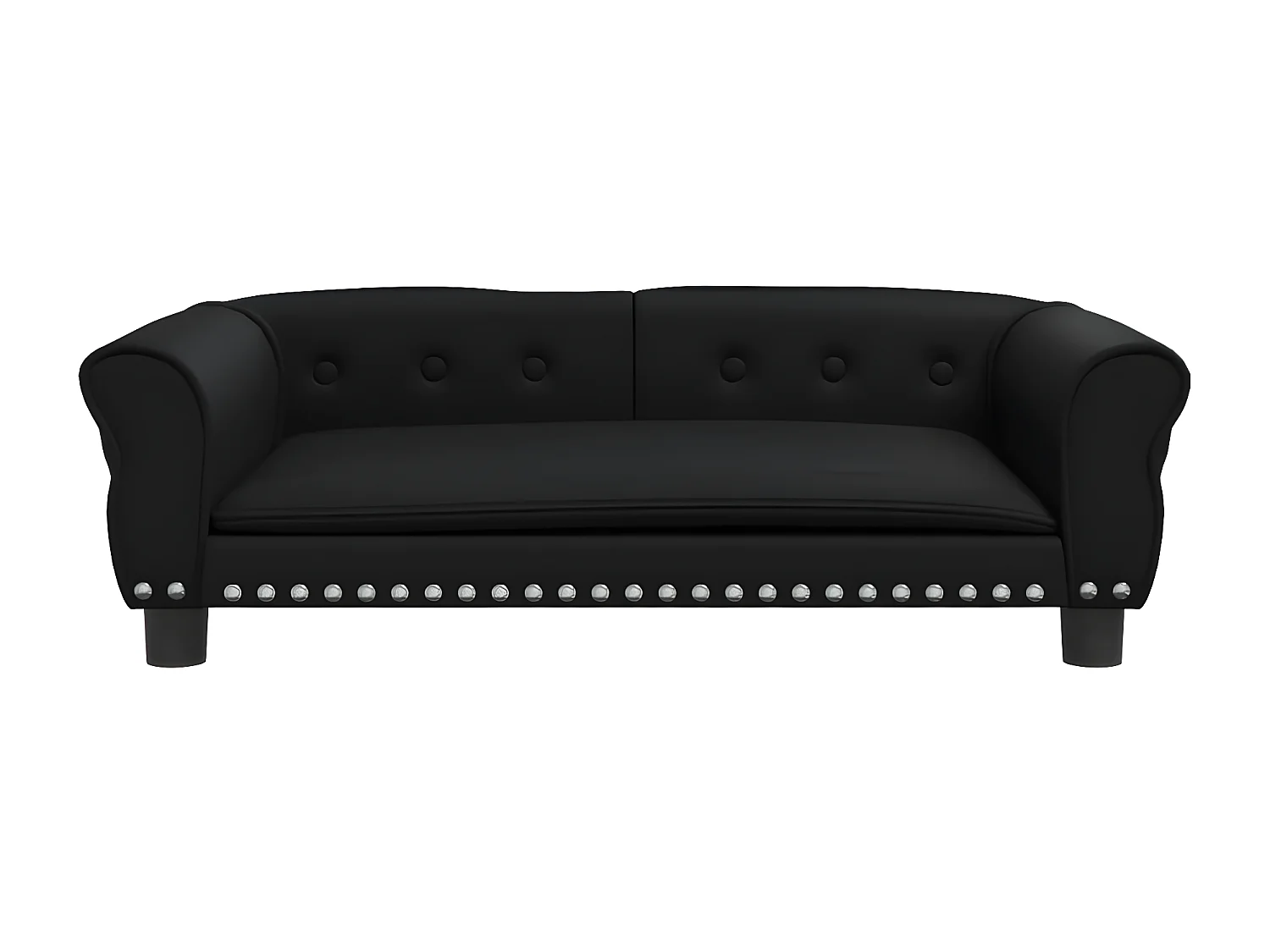 Cama para cães 95x55x30 cm couro artificial preto PT346729