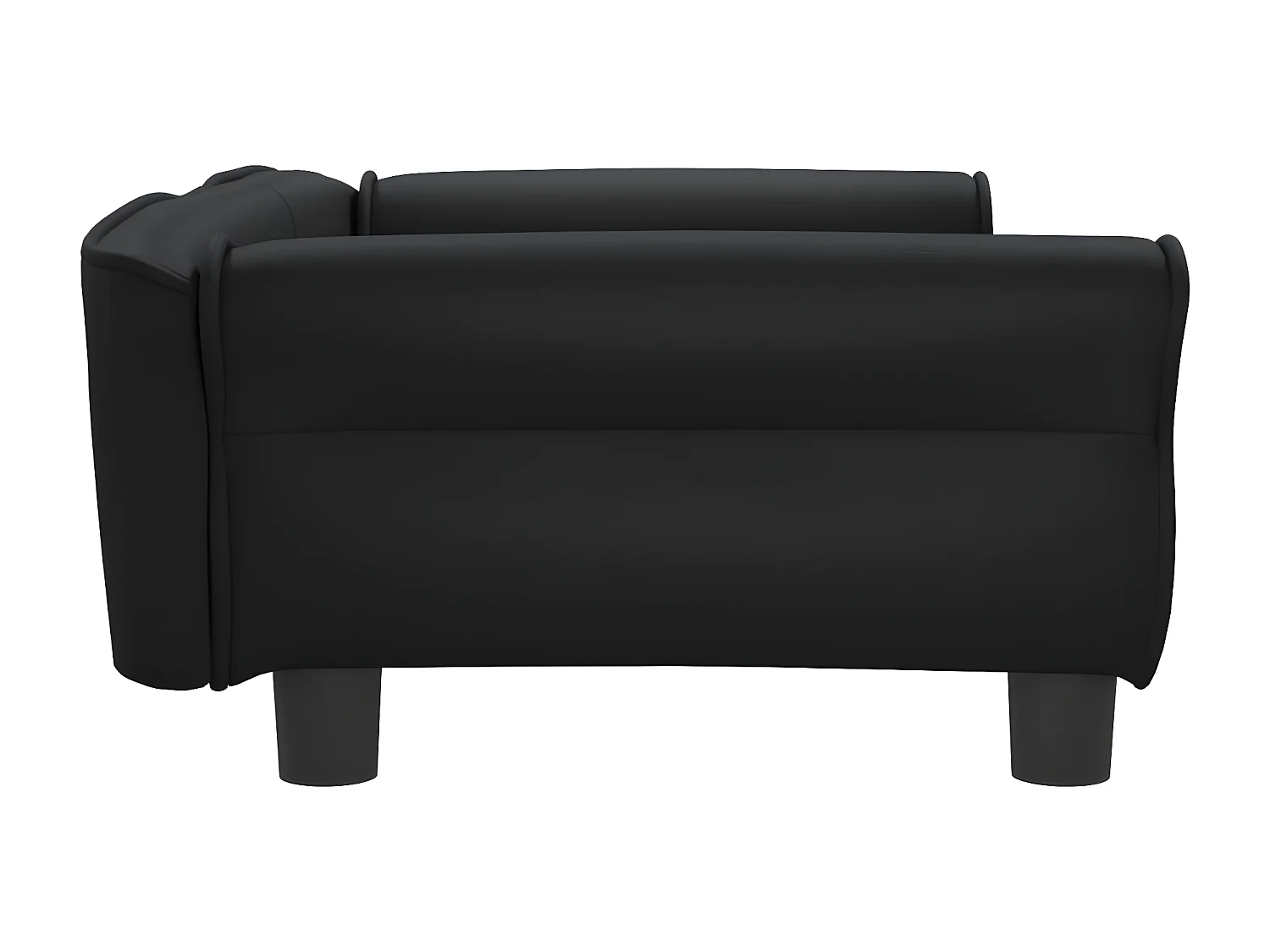 Cama para cães 95x55x30 cm couro artificial preto PT346729