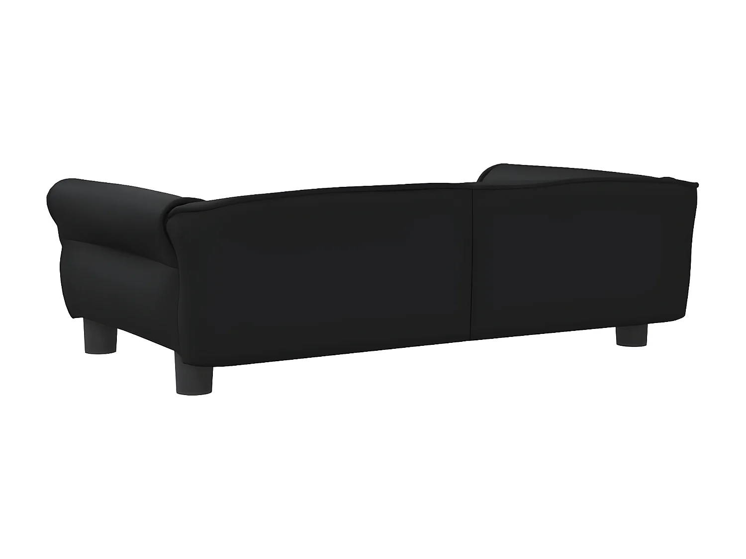 Cama para cães 95x55x30 cm couro artificial preto PT346729