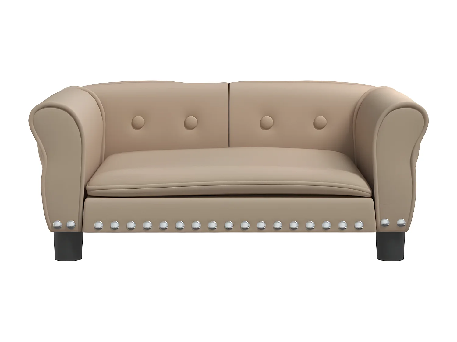 Cama para perros de cuero sintético color capuchino 70x45x30 cm ES628566