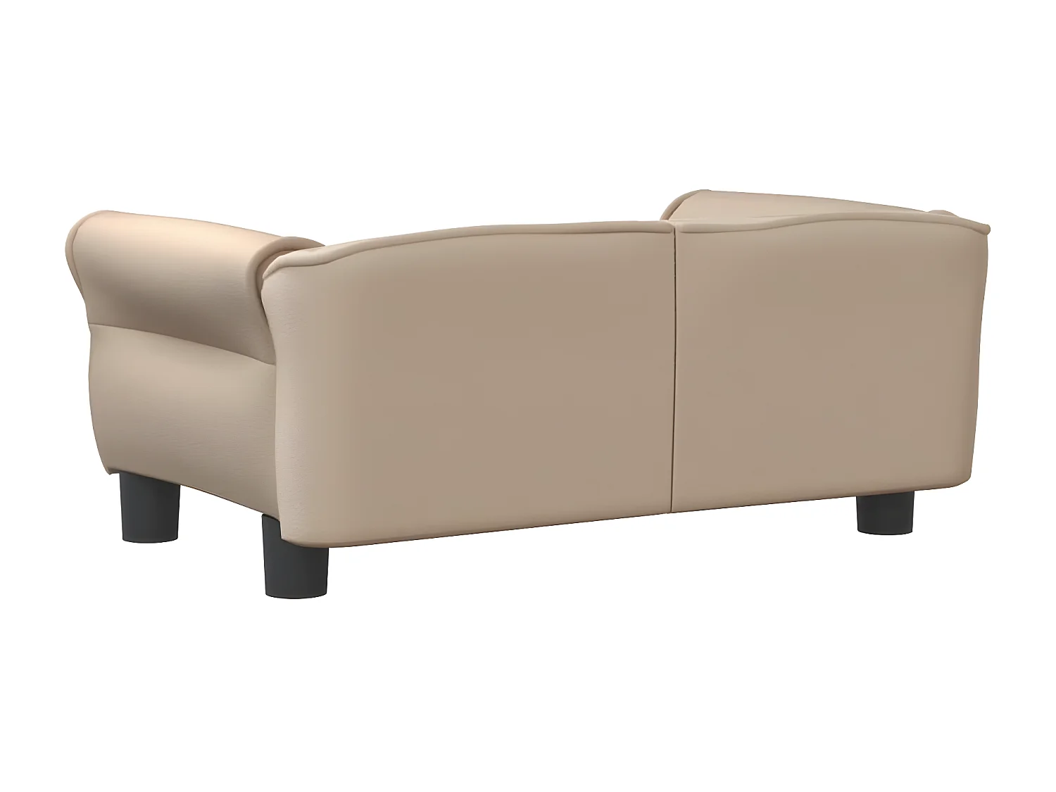 Cama para perros de cuero sintético color capuchino 70x45x30 cm ES628566