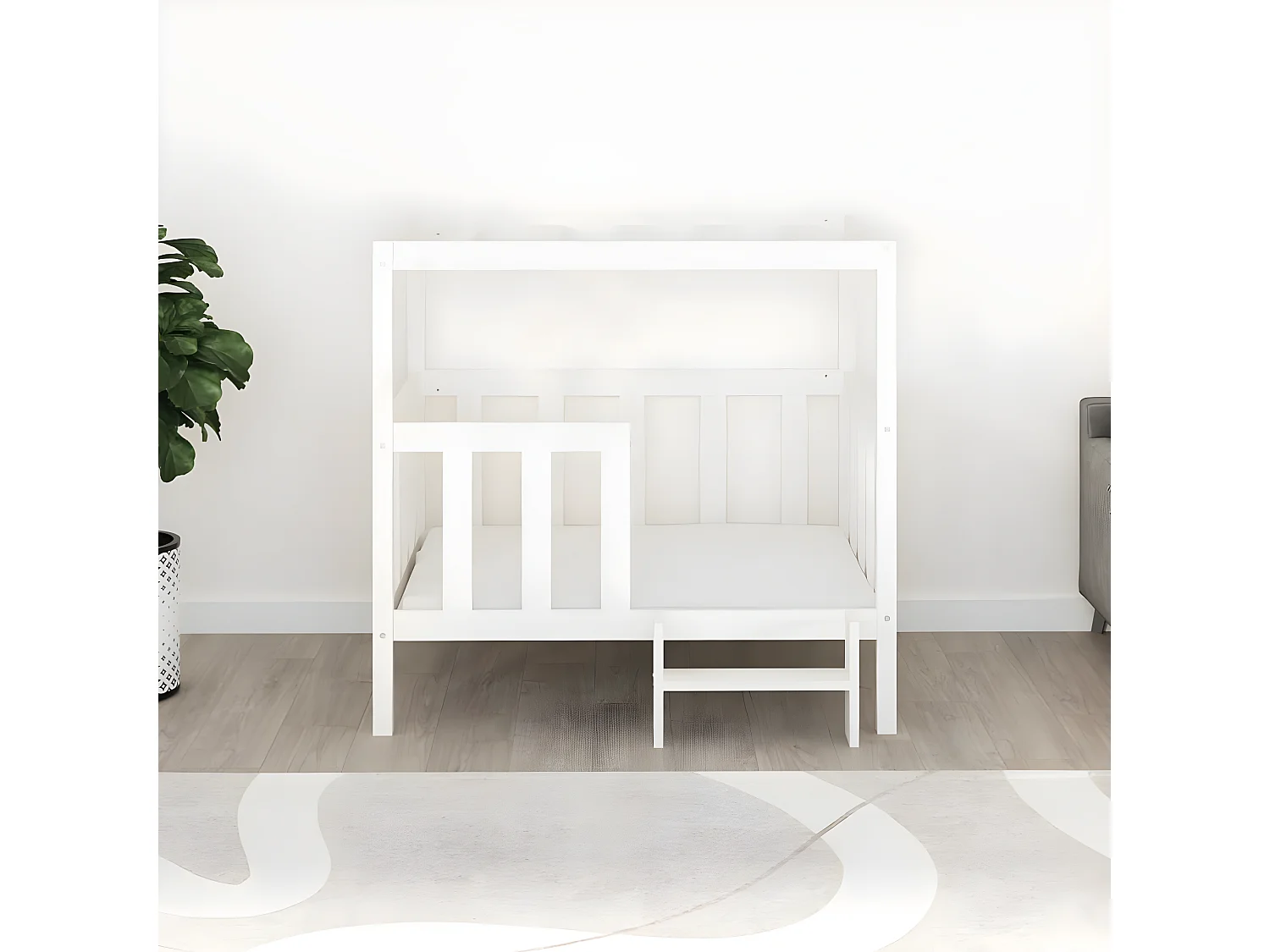 Cama para cães 105,5x83,5x100 cm madeira de pinho maciça branco PT511491