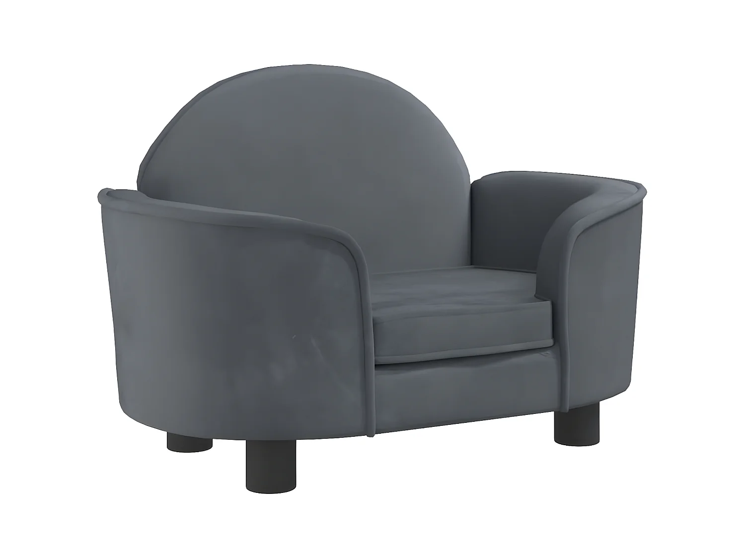 Canapé pour chien gris foncé 66x40x45 cm velours RG3Q63169