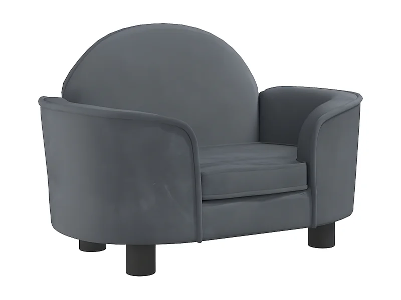 Cama para cães 66x40x45 cm veludo cinzento-escuro PT350880