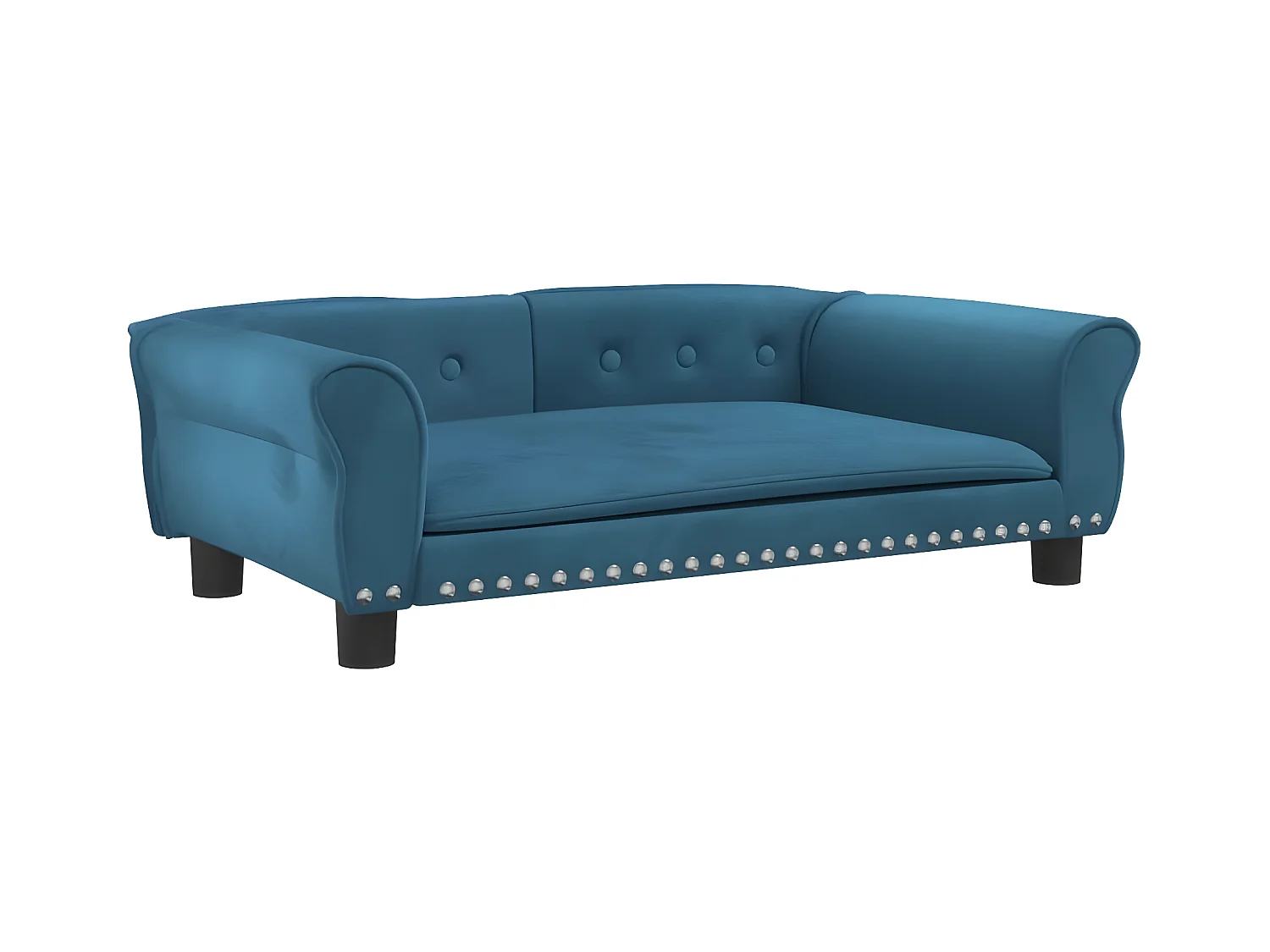 Canapé pour chien bleu 95x55x30 cm velours RG3Q33855