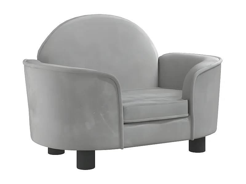 Canapé pour chien gris clair 66x40x45 cm velours RG3Q15809