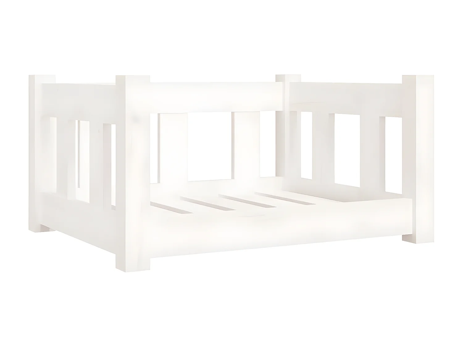 Canapé pour chien blanc 55,5x45,5x28 cm bois de pin solide RG3Q10280