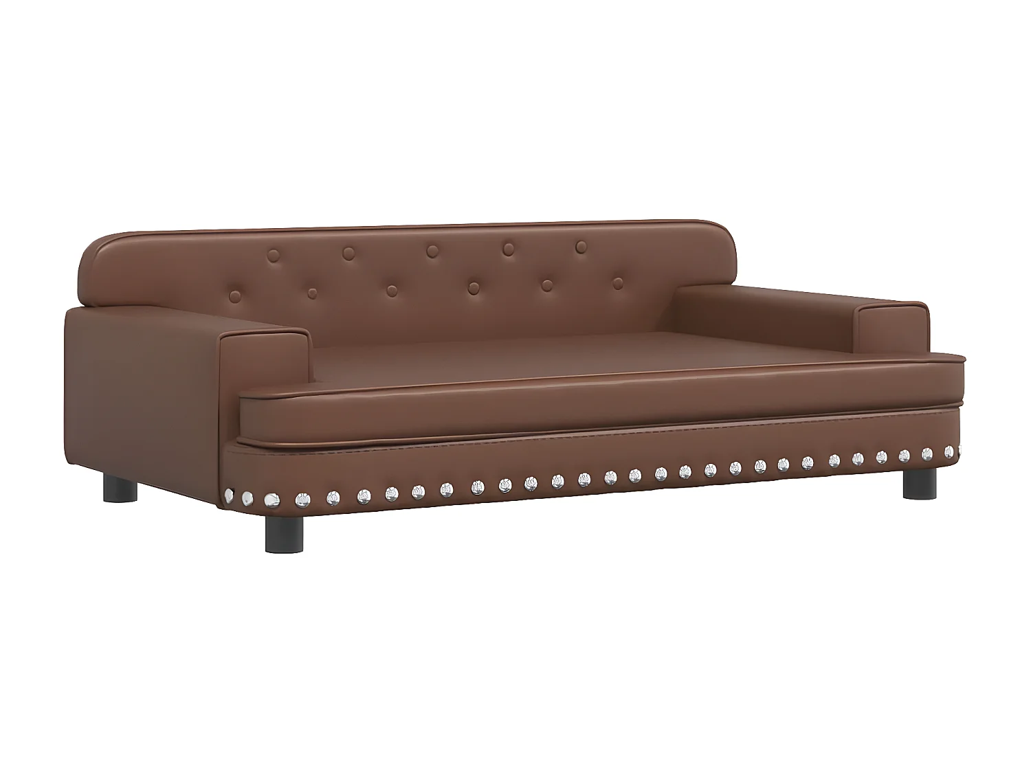 Cama para perros de cuero sintético marrón 90x53x30 cm ES848016