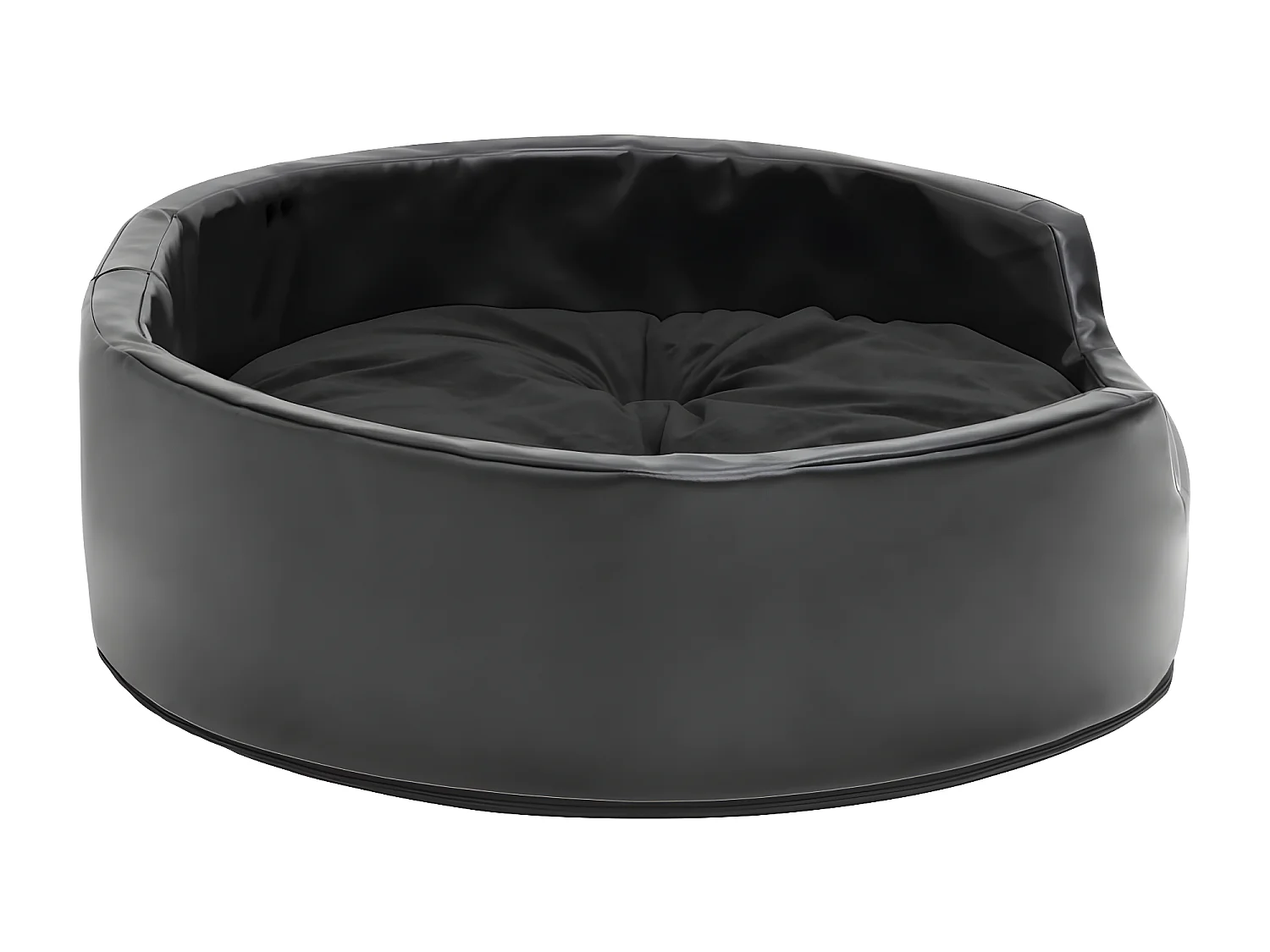 Ninho para cães 69x59x19 cm pelúcia/couro artificial preto PT207443