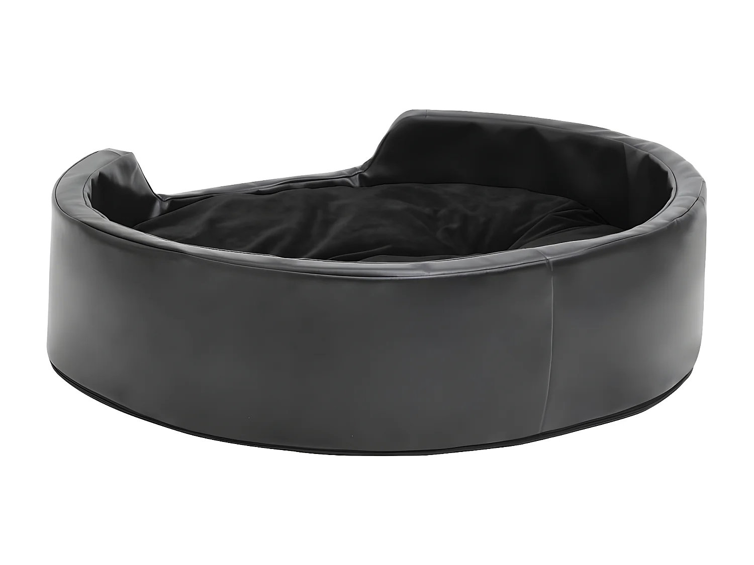 Ninho para cães 69x59x19 cm pelúcia/couro artificial preto PT207443