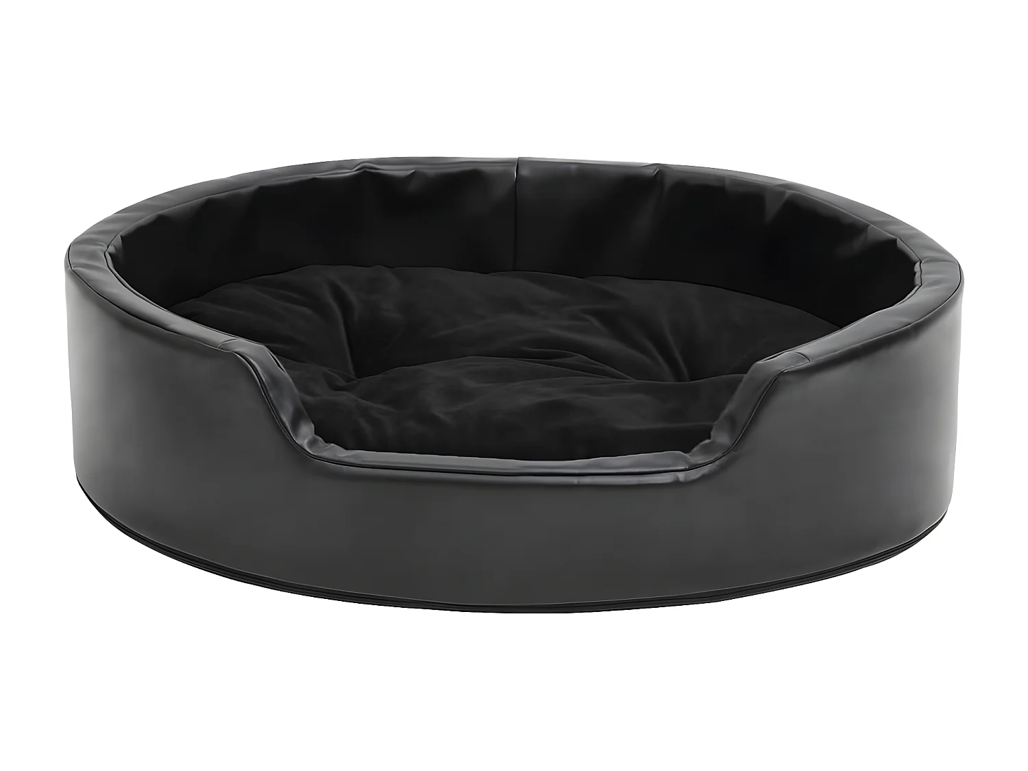 Ninho para cães 69x59x19 cm pelúcia/couro artificial preto PT207443