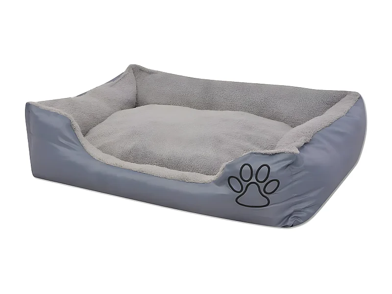 Cama para cães com almofada acolchoada tamanho L cinzento PT850886