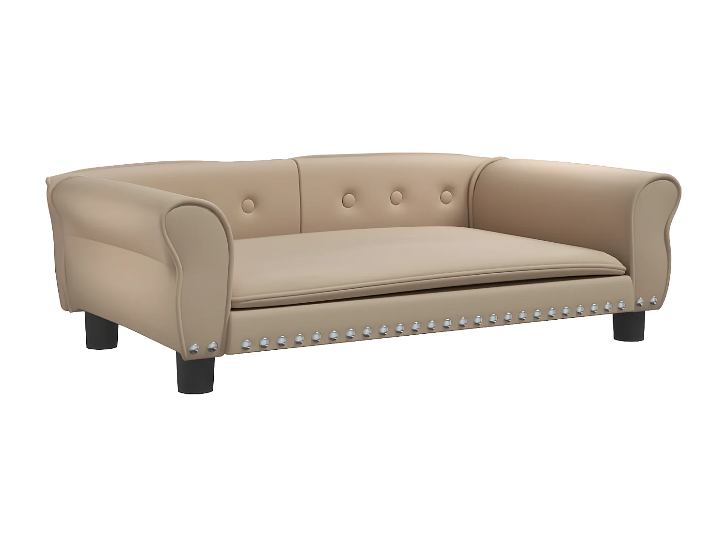 Cama para perros de cuero sintético color capuchino 95x55x30 cm ES354478