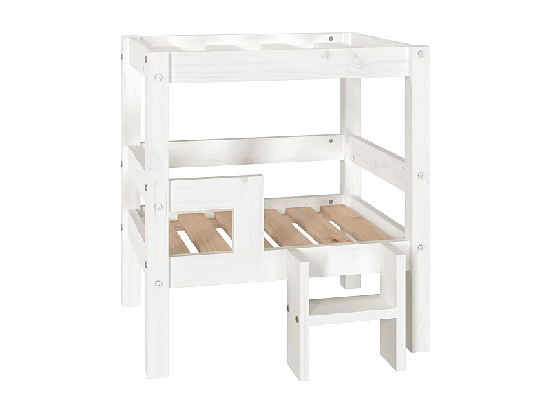 Cama para cães 55,5x53,5x60 cm madeira de pinho maciça branco PT980061