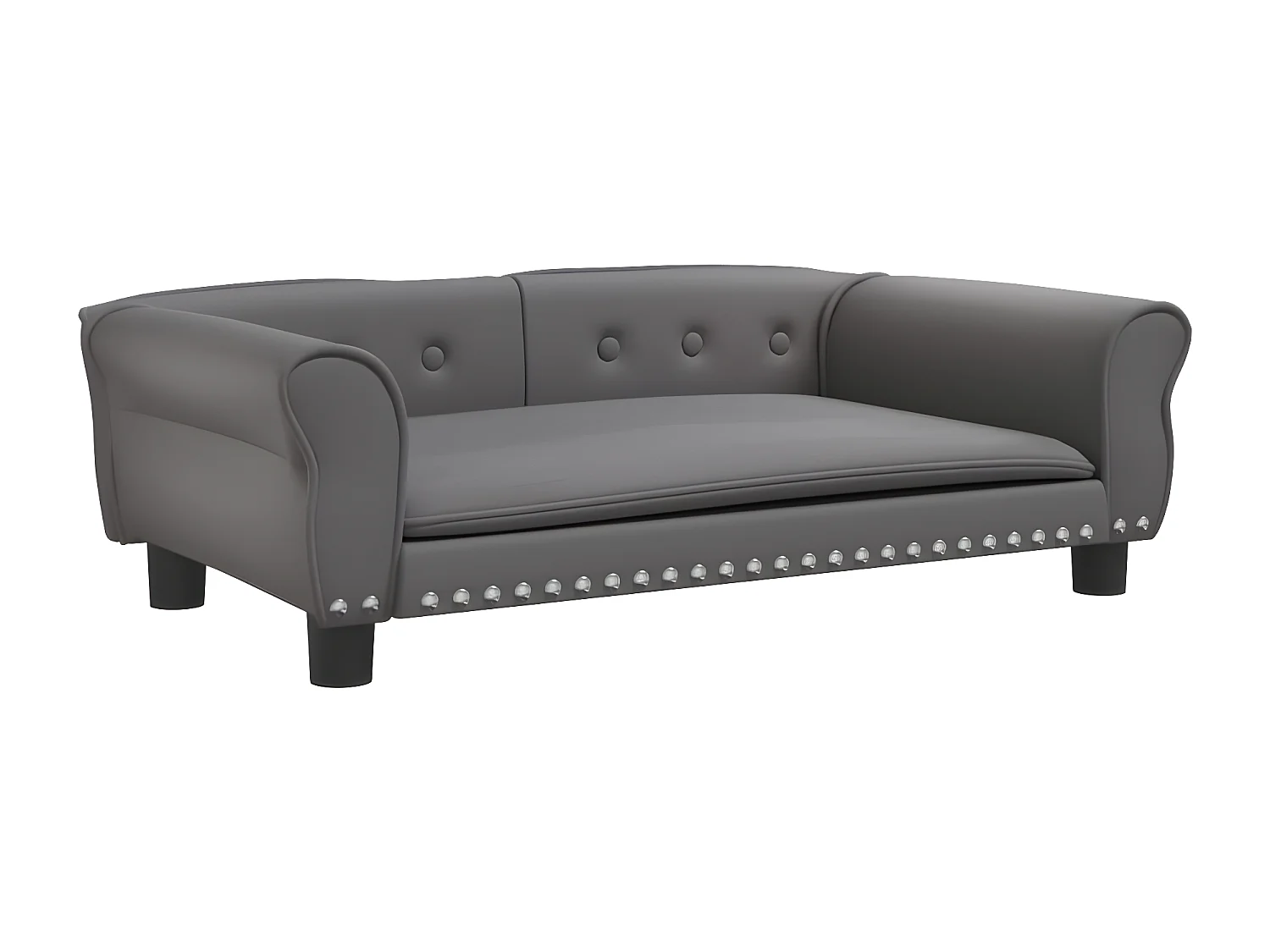 Cama para cães 95x55x30 cm couro artificial cinzento PT246689