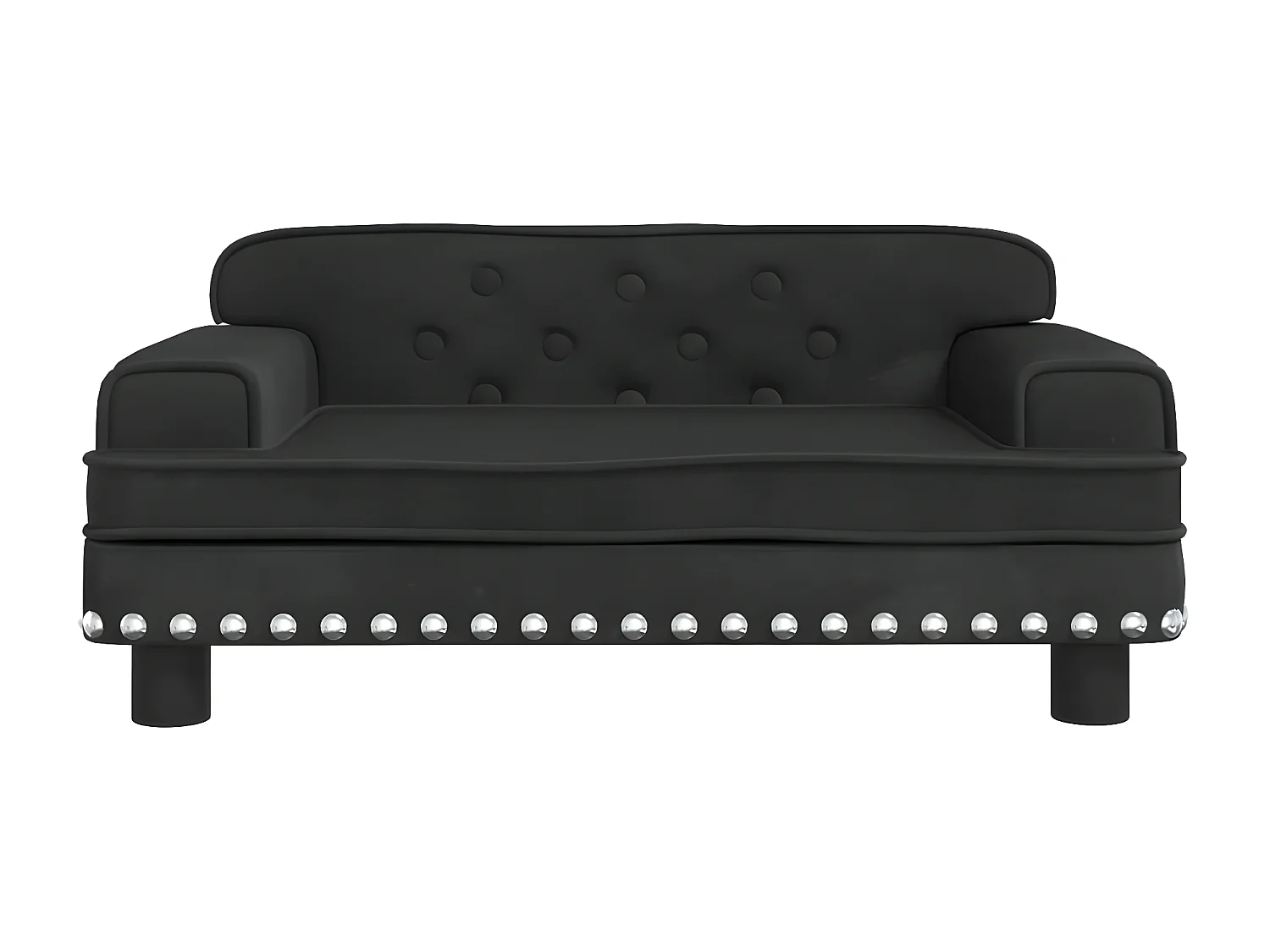 Cama para perros de terciopelo negra 70x45x30 cm ES937944