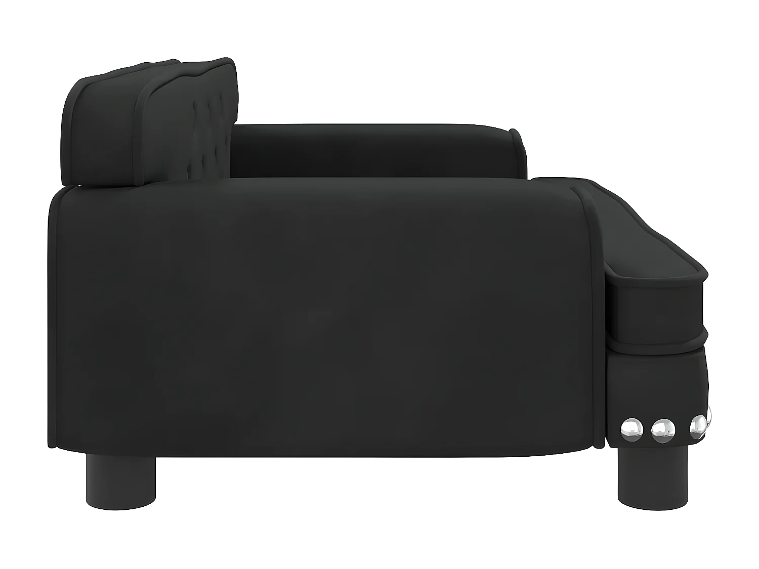 Cama para perros de terciopelo negra 70x45x30 cm ES937944