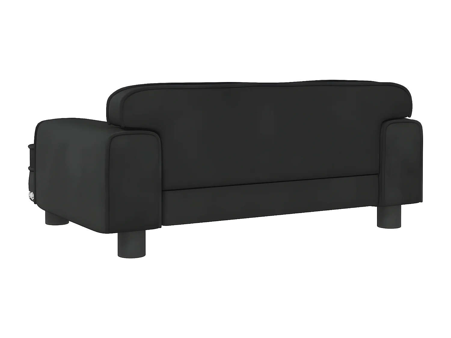 Cama para perros de terciopelo negra 70x45x30 cm ES937944