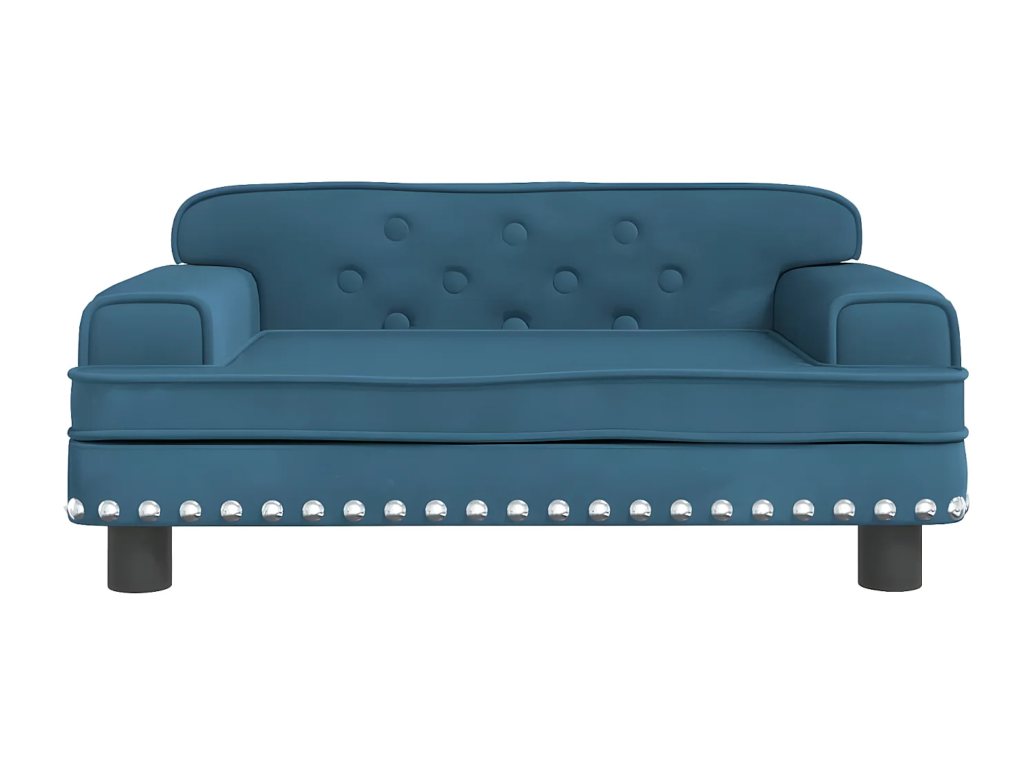 Cama para perros de terciopelo azul 70x45x30 cm ES730153