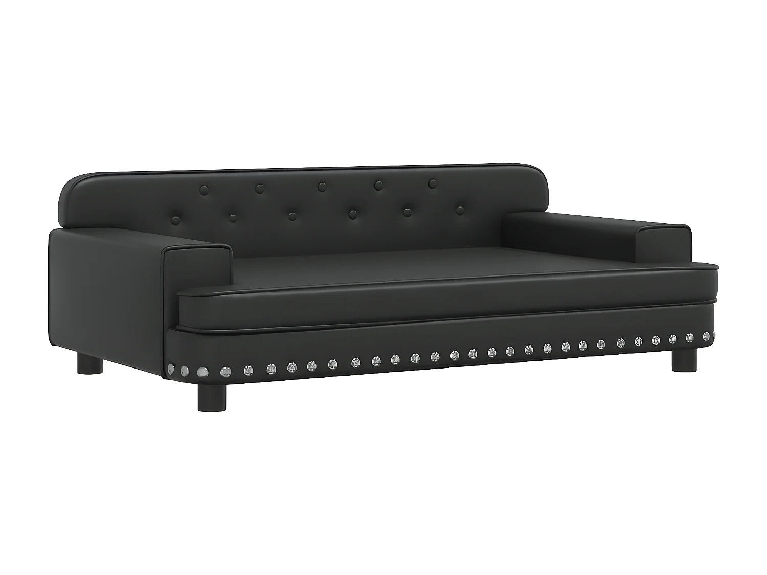 Cama para perros de cuero sintético negra 90x53x30 cm ES954261