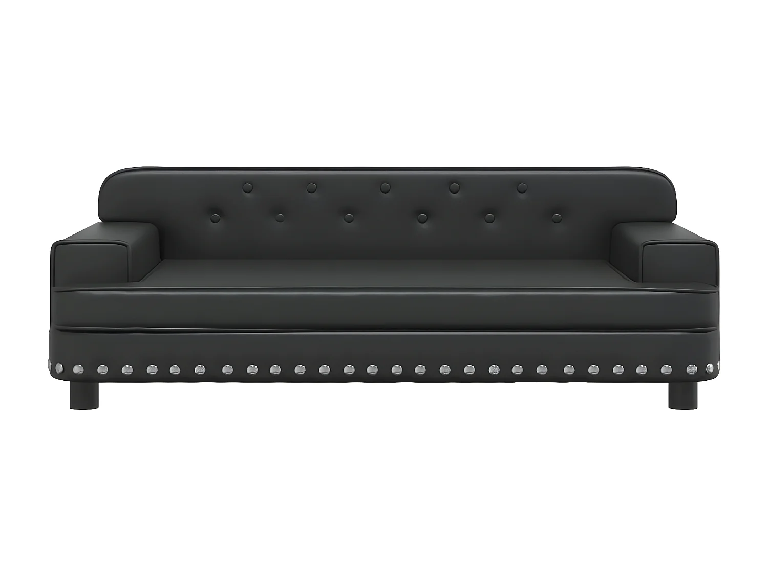 Cama para perros de cuero sintético negra 90x53x30 cm ES954261