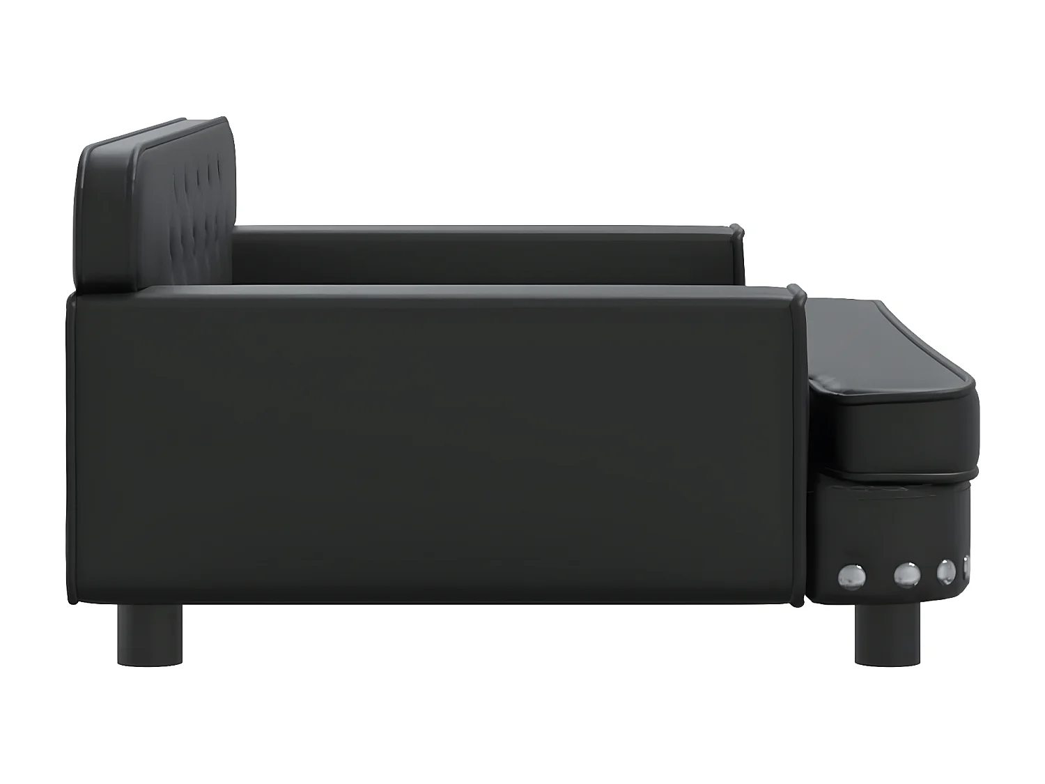 Cama para perros de cuero sintético negra 90x53x30 cm ES954261