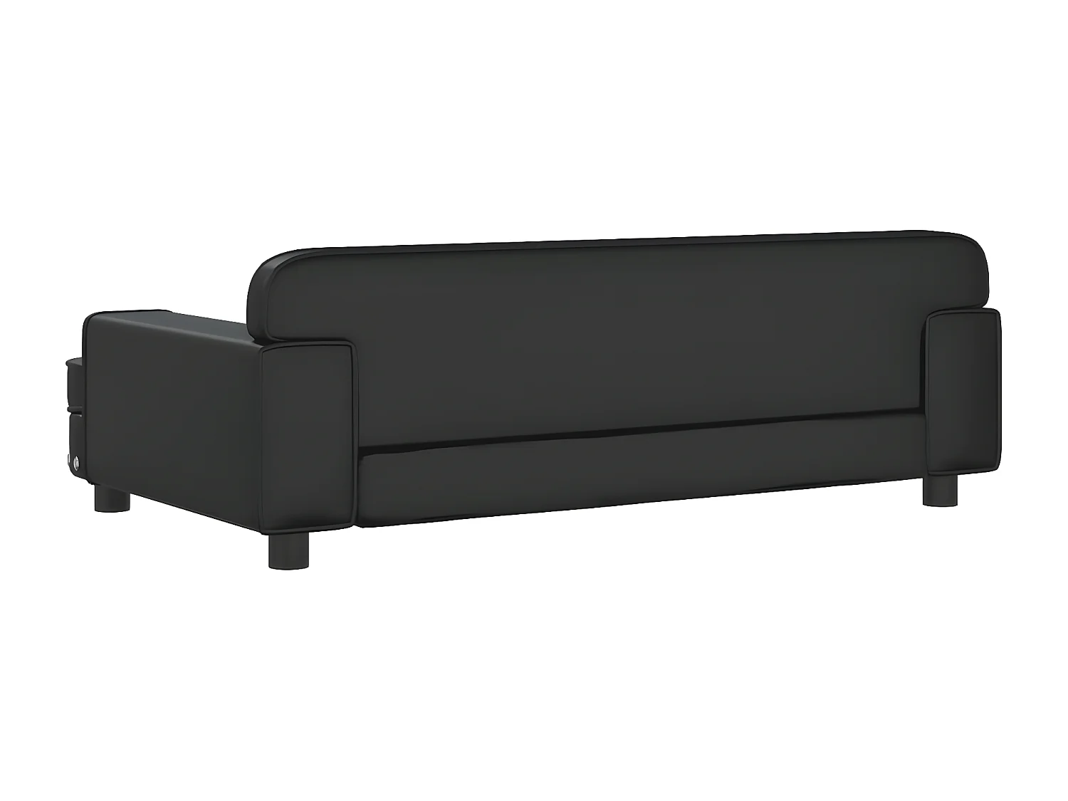 Cama para perros de cuero sintético negra 90x53x30 cm ES954261