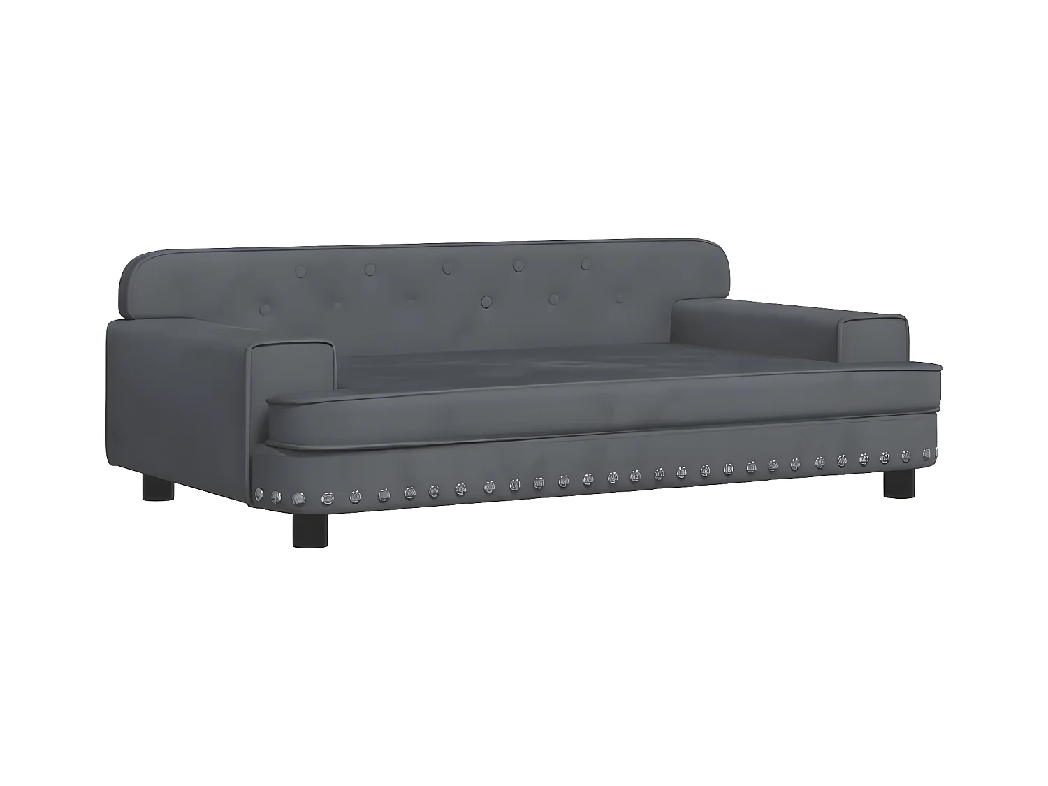 Canapé pour chien gris foncé 90x53x30 cm velours RG3Q32437