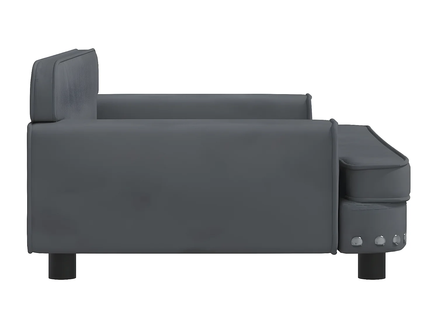 Cama para perros de terciopelo gris oscuro 90x53x30 cm ES990694