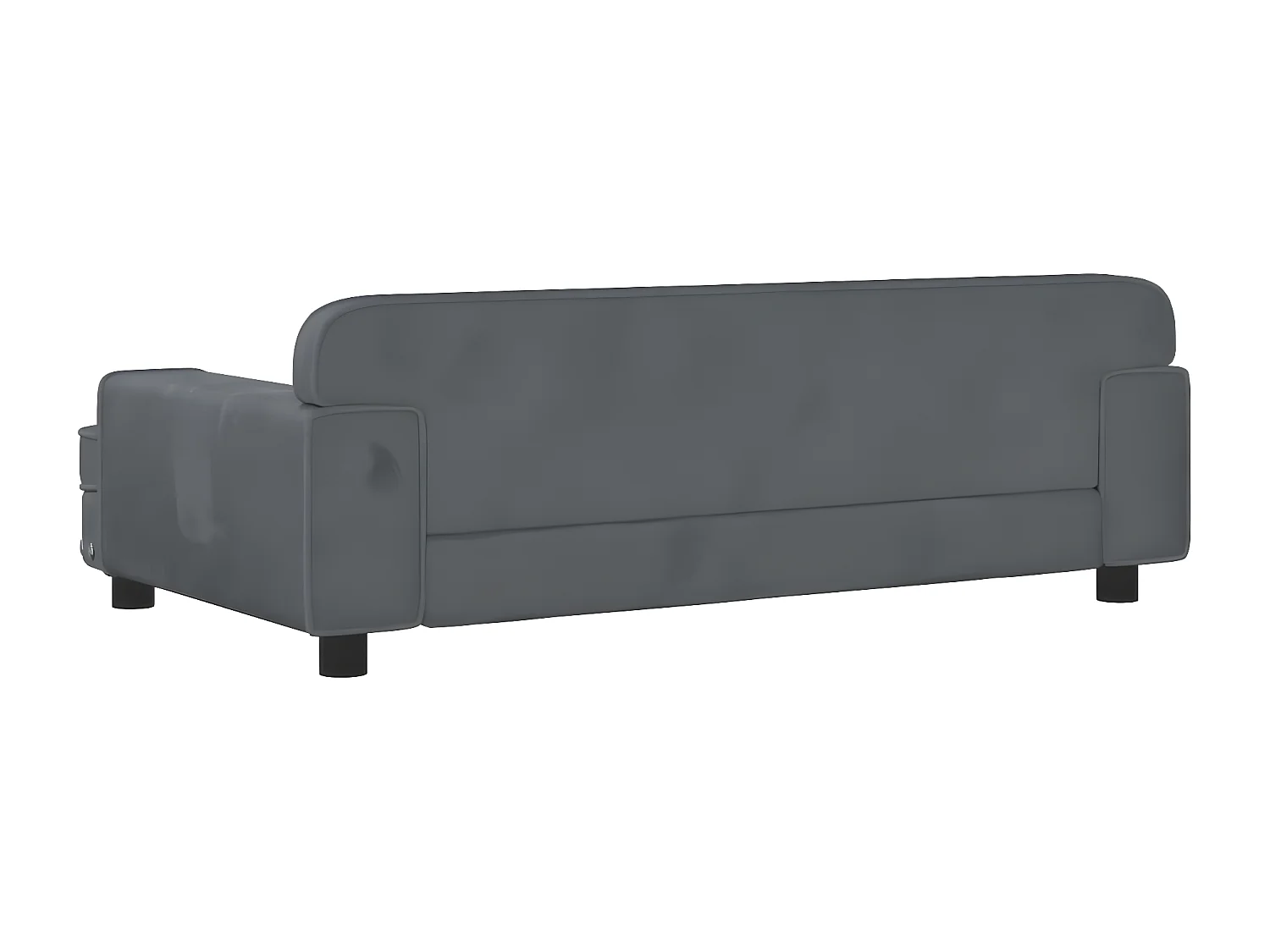 Cama para perros de terciopelo gris oscuro 90x53x30 cm ES990694