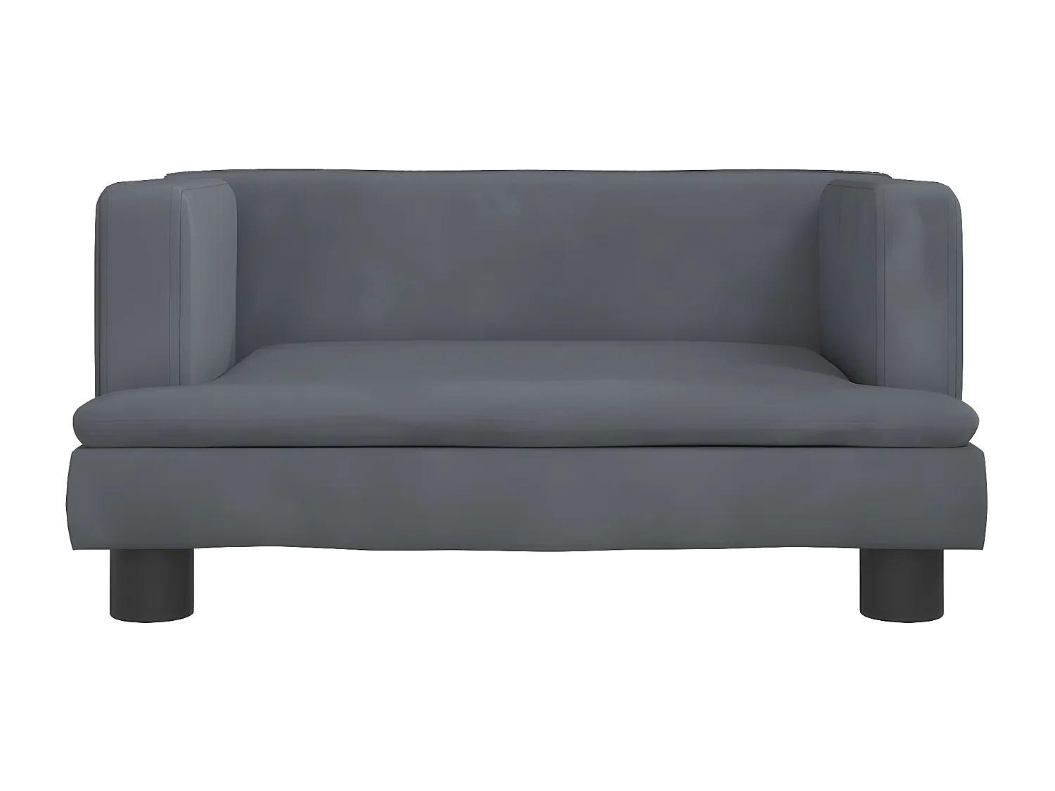 Cama para perros de terciopelo gris oscuro 60x40x30 cm ES224514