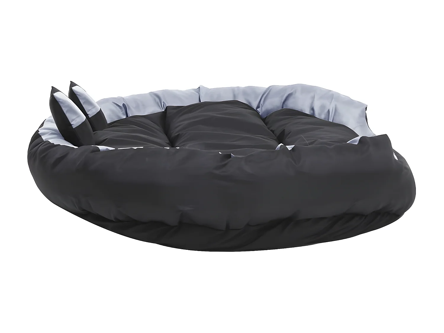 Cojín para perro reversible y lavable gris y negro 150x120x25 cm ES935455