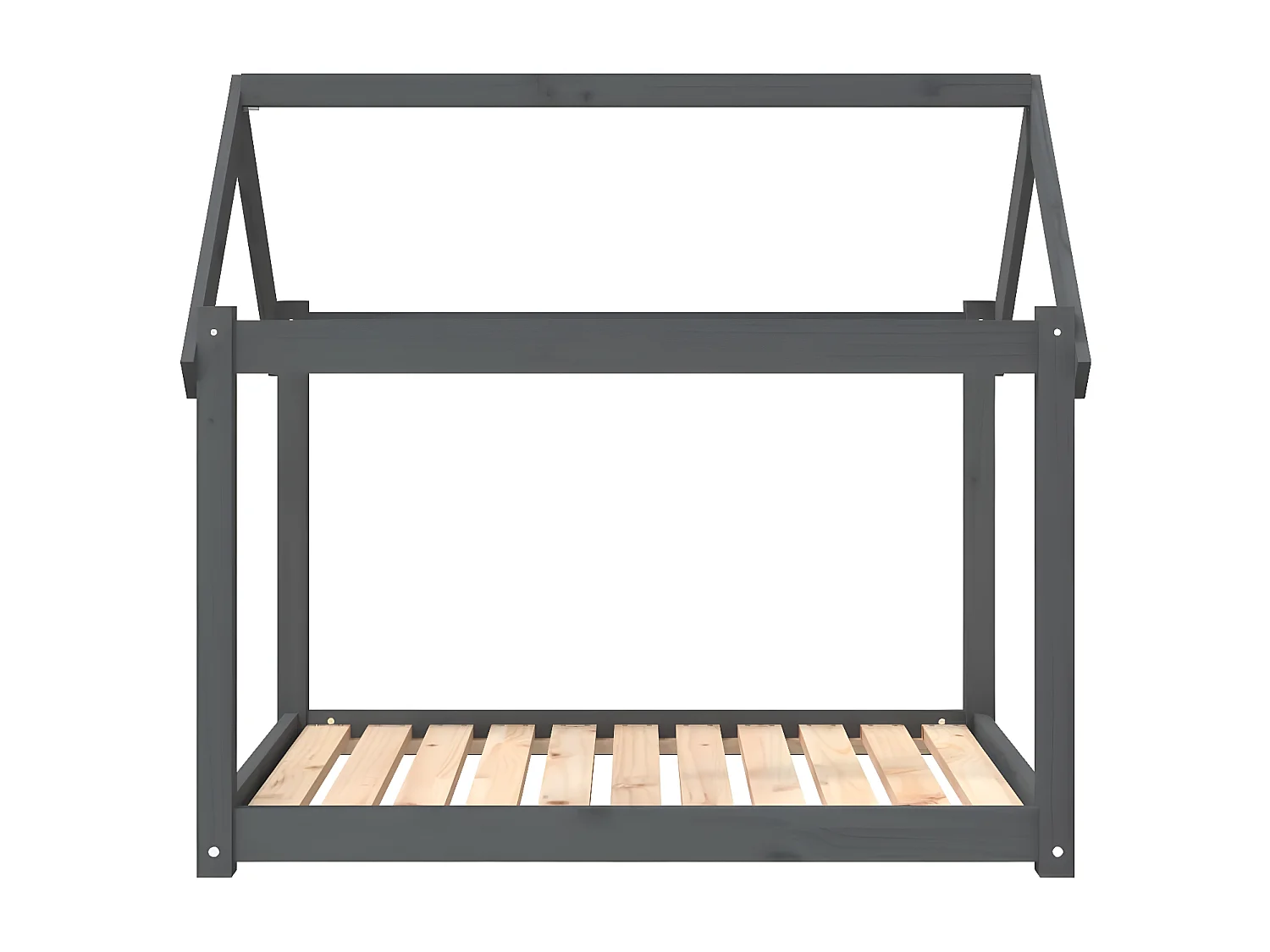 Cama para perros madera maciza de pino gris 101x70x90 cm ES802048