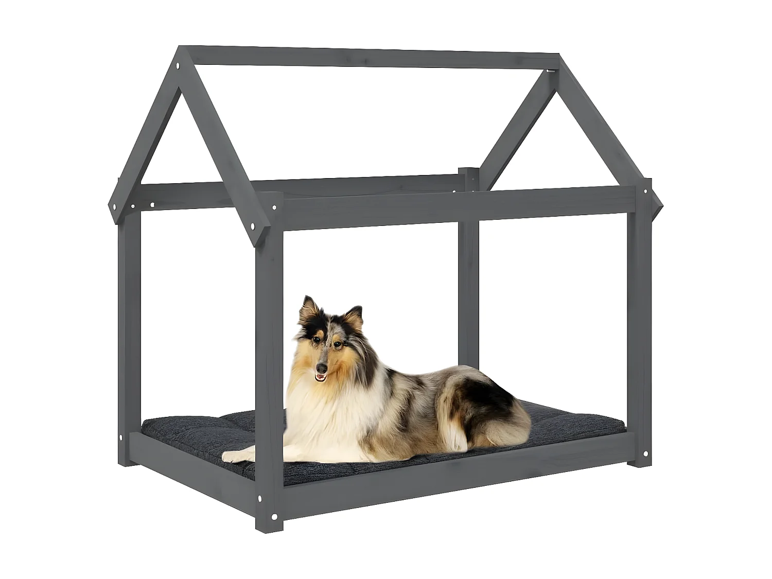 Canapé pour chien Gris 101x70x90 cm Bois de pin solide RG3Q29528