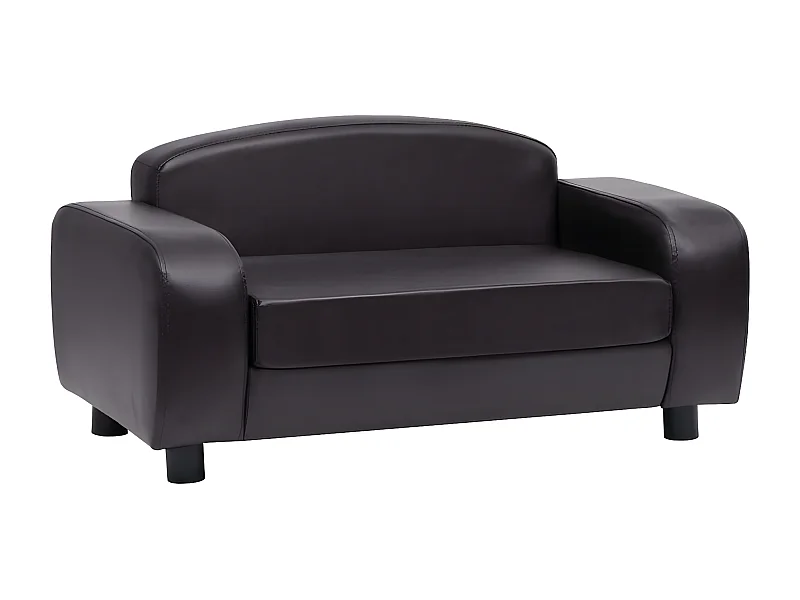 Sofá para cães 80x50x40 cm couro artificial preto PT134774