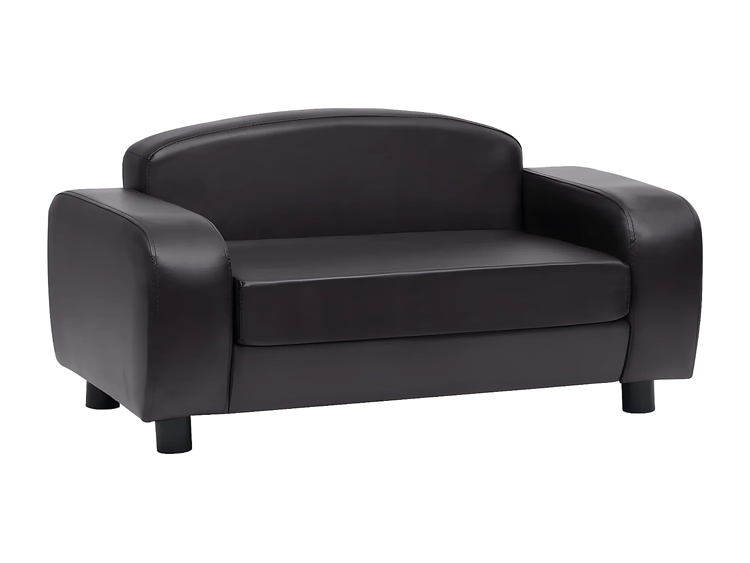 Sofá para perros cuero sintético negro 80x50x40 cm ES661267