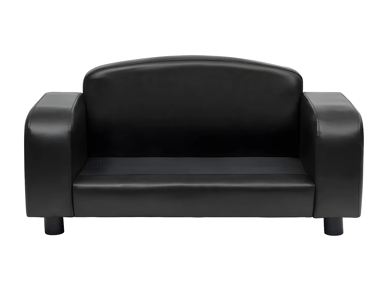 Sofá para perros cuero sintético negro 80x50x40 cm ES661267