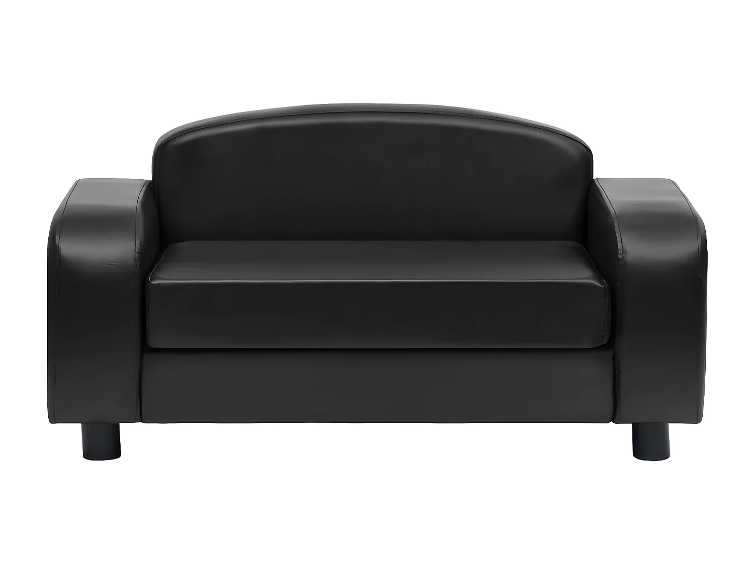 Sofá para perros cuero sintético negro 80x50x40 cm ES661267