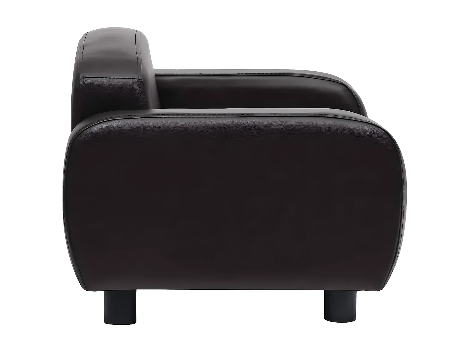 Sofá para perros cuero sintético negro 80x50x40 cm ES661267