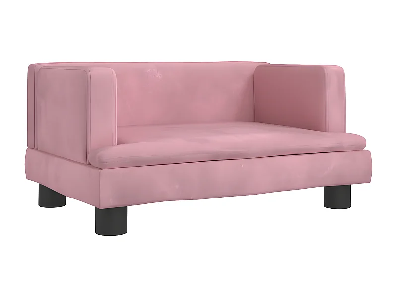 Cama para perros de terciopelo rosa 60x40x30 cm ES182980
