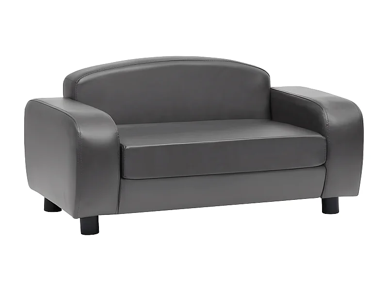 Sofá para cães 80x50x40 cm couro artificial cinzento PT773222